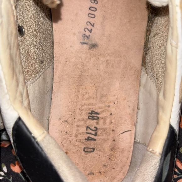 Golden Goose Gold Glitter and White Sneakers - Picture 14 of 14